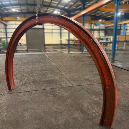 cold-rolled 203 UB down to a 1400mm radius