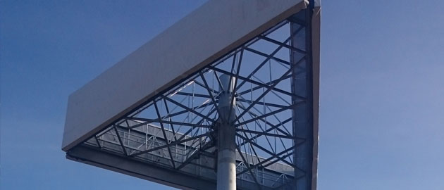 A new giant retail sign in Hungary has been erected using steel fabrication expertise from Barnshaws Polska.